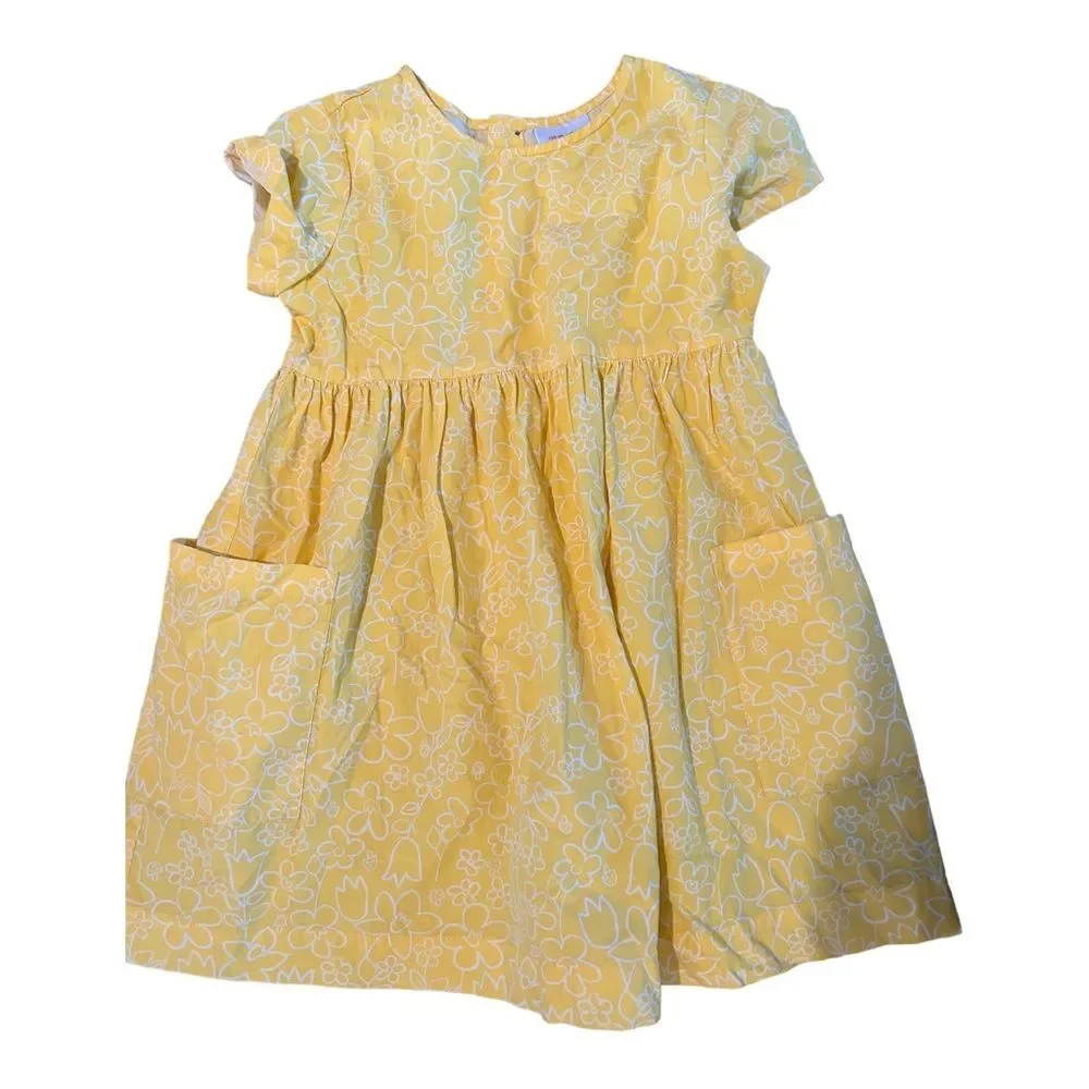 HANNA ANDERSSon Short Sleeve Cotton 6 7 Girls Children’s Dress Yellow Polka Dot